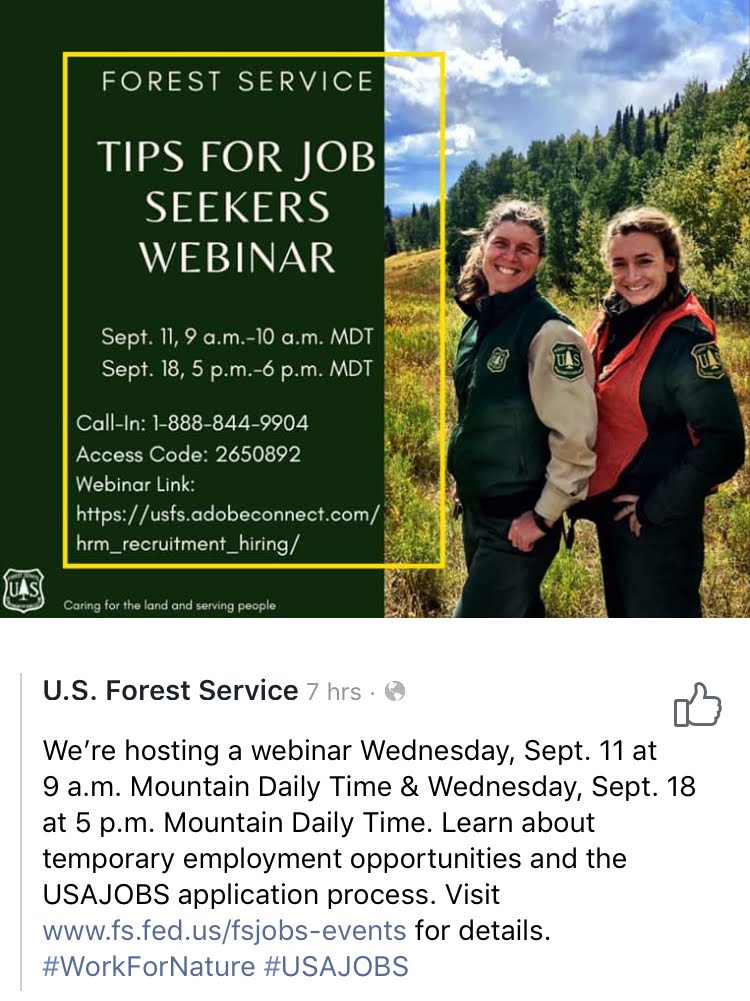Forest Service Tips for Job Seekers inar Ecology and Evolutionary